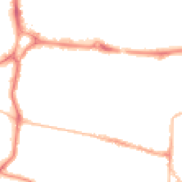 Night-time road noise heatmap for PO5 4PA