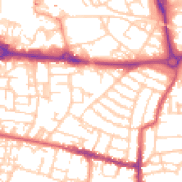 Daytime road noise heatmap for PO5 4QE