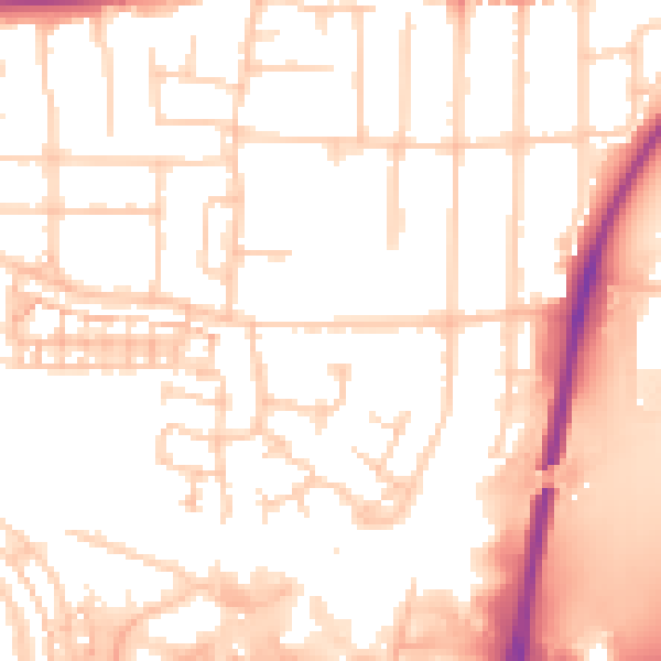 Daytime road noise heatmap for PO6 1PT