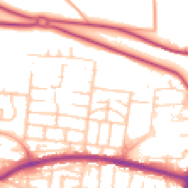 Daytime road noise heatmap for PO6 3JX