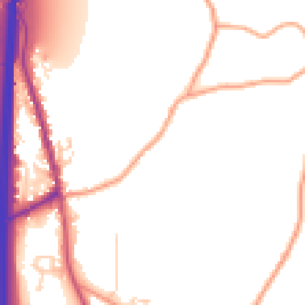 Daytime road noise heatmap for PO8 0AA