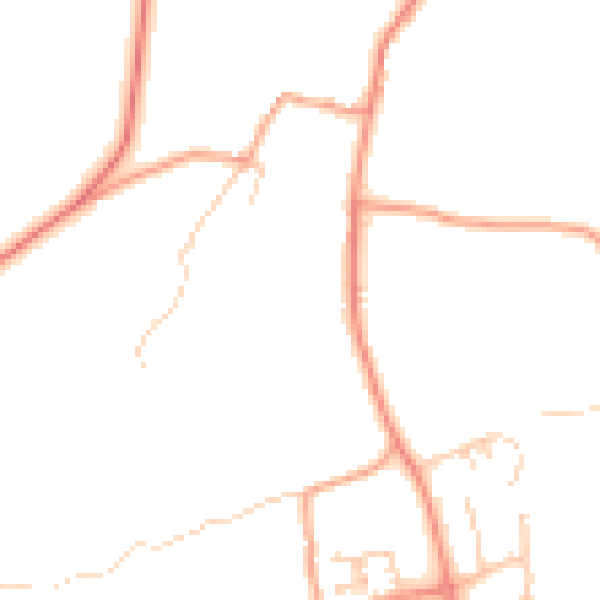 Daytime road noise heatmap for PO8 0AQ