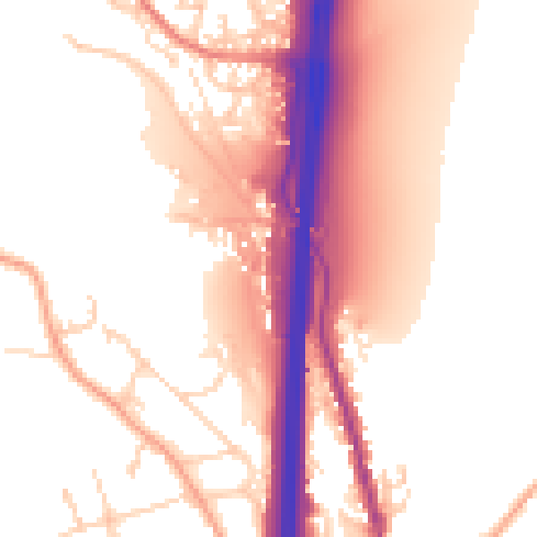 Daytime road noise heatmap for PO8 0BB
