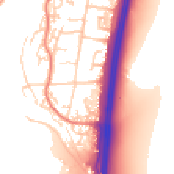 Daytime road noise heatmap for PO8 0BQ