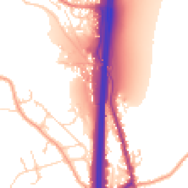 Daytime road noise heatmap for PO8 0BT