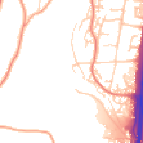 Daytime road noise heatmap for PO8 0DD