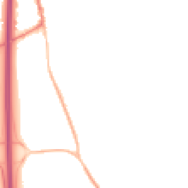 Night-time road noise heatmap for PO8 0DE