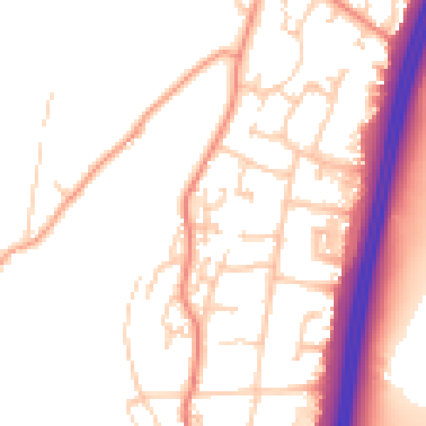 Daytime road noise heatmap for PO8 0DH