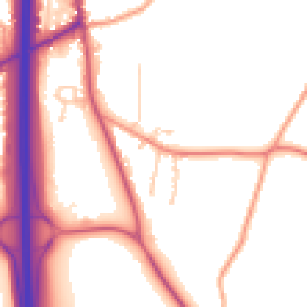 Daytime road noise heatmap for PO8 0DL