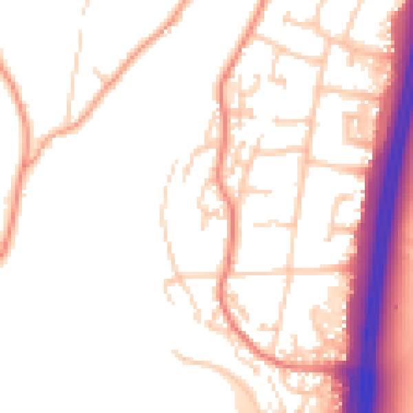 Daytime road noise heatmap for PO8 0DU