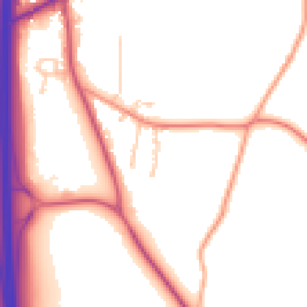 Daytime road noise heatmap for PO8 0DW
