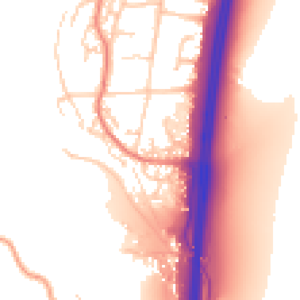 Daytime road noise heatmap for PO8 0DZ