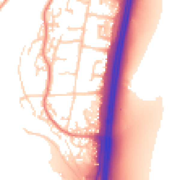 Daytime road noise heatmap for PO8 0EN