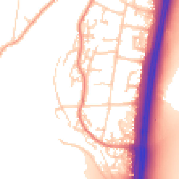 Daytime road noise heatmap for PO8 0ES
