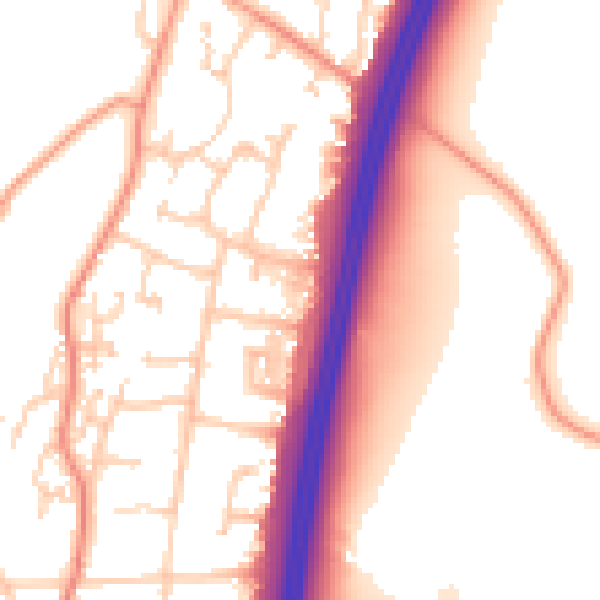 Daytime road noise heatmap for PO8 0HW
