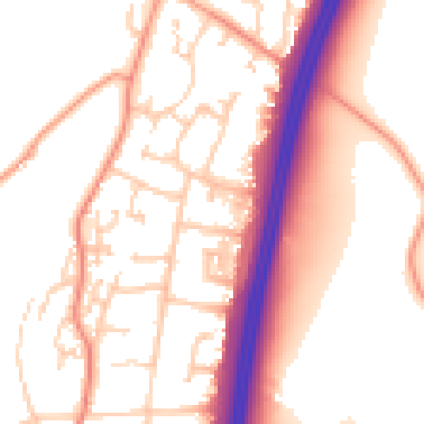 Daytime road noise heatmap for PO8 0JD