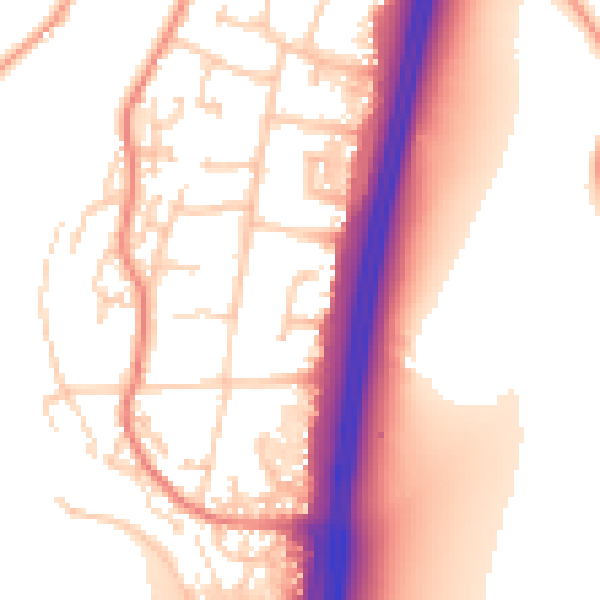 Daytime road noise heatmap for PO8 0JH