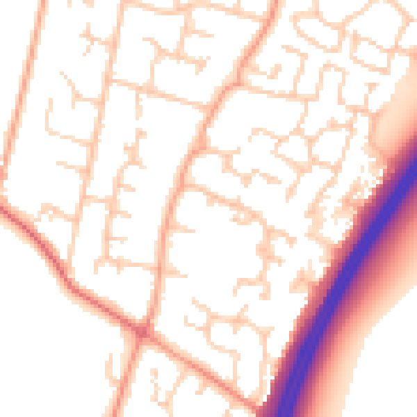 Daytime road noise heatmap for PO8 0LD