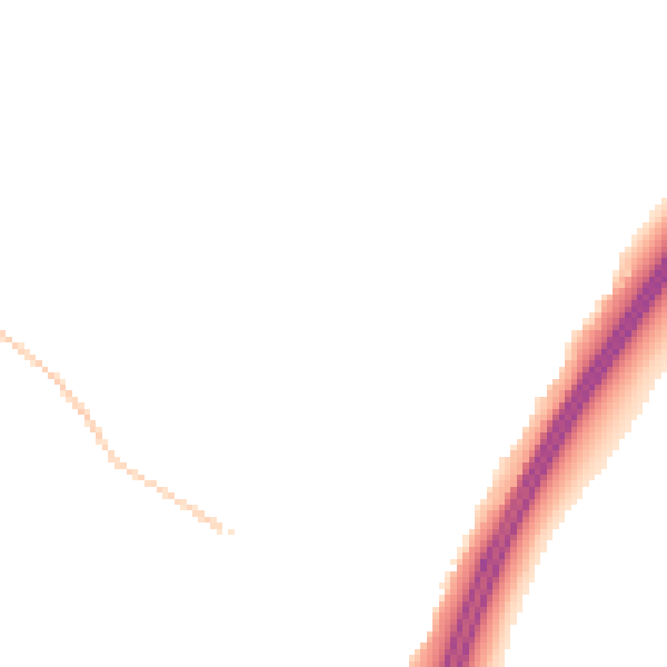 Night-time road noise heatmap for PO8 0LD