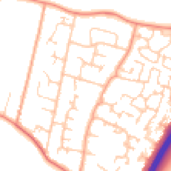 Daytime road noise heatmap for PO8 0LE