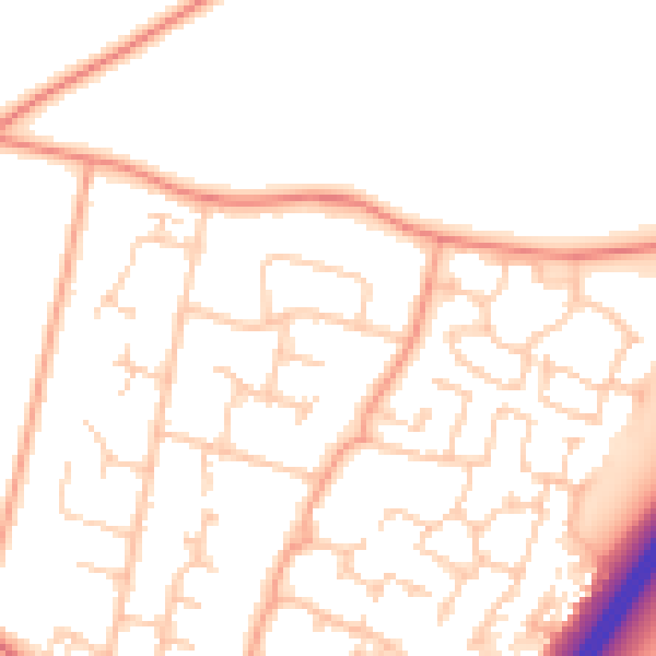 Daytime road noise heatmap for PO8 0LH