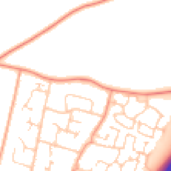 Daytime road noise heatmap for PO8 0PP