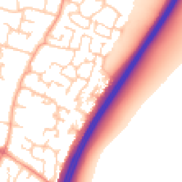 Daytime road noise heatmap for PO8 0PU