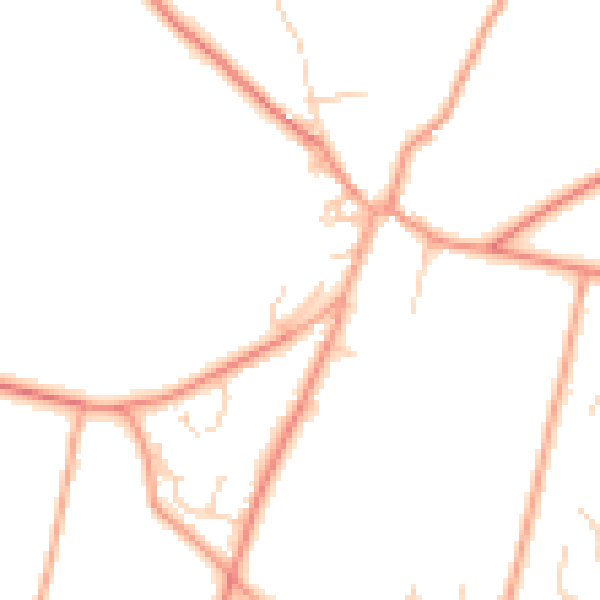Daytime road noise heatmap for PO8 0QZ