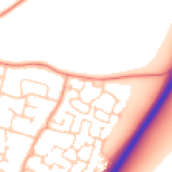 Daytime road noise heatmap for PO8 0UY