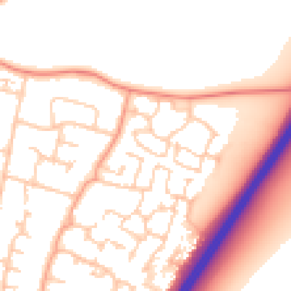 Daytime road noise heatmap for PO8 0UZ