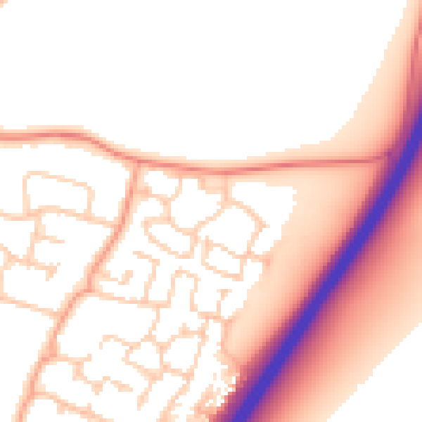 Daytime road noise heatmap for PO8 0WG