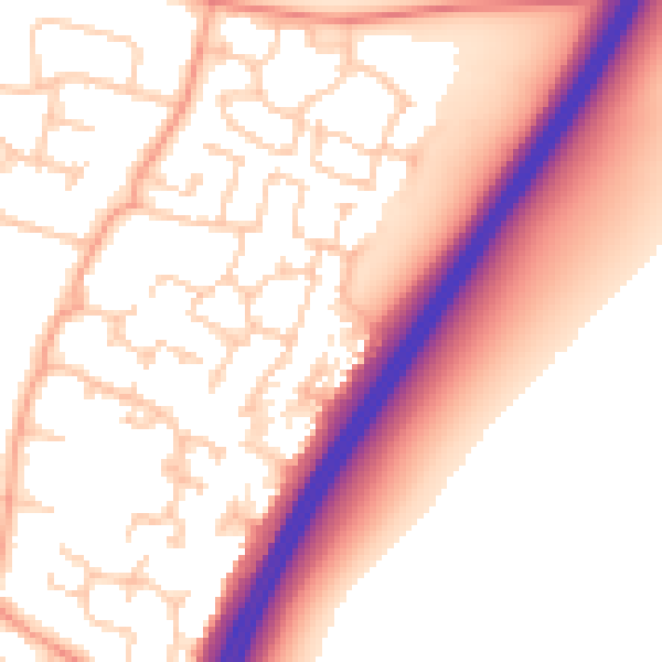 Daytime road noise heatmap for PO8 0WS