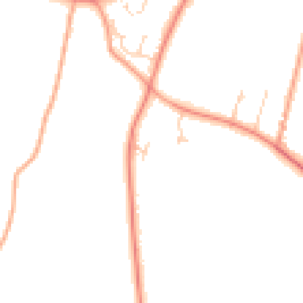 Daytime road noise heatmap for PO8 0WT