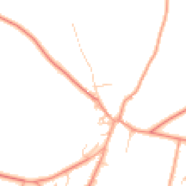 Daytime road noise heatmap for PO8 0XB