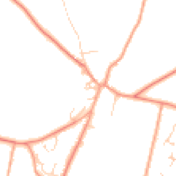 Daytime road noise heatmap for PO8 0XL