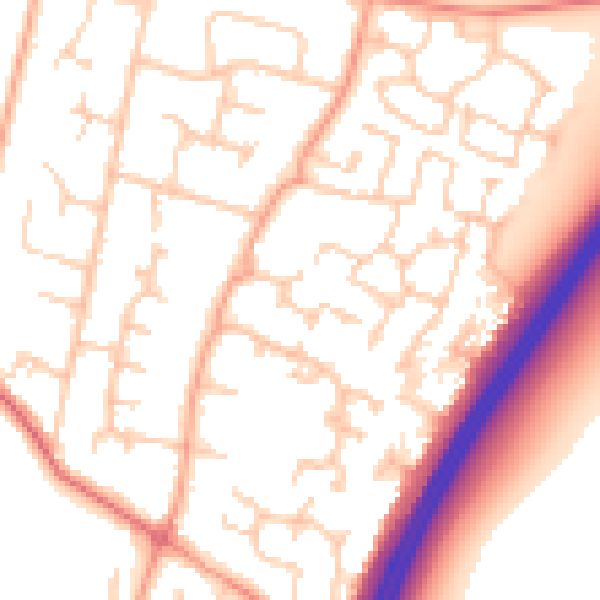 Daytime road noise heatmap for PO8 0XY