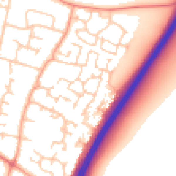 Daytime road noise heatmap for PO8 0YN