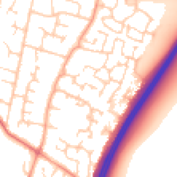 Daytime road noise heatmap for PO8 0YR