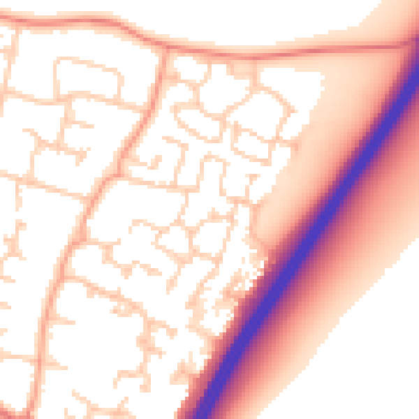 Daytime road noise heatmap for PO8 0YY