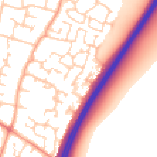 Daytime road noise heatmap for PO8 0ZE