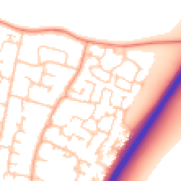 Daytime road noise heatmap for PO8 0ZG
