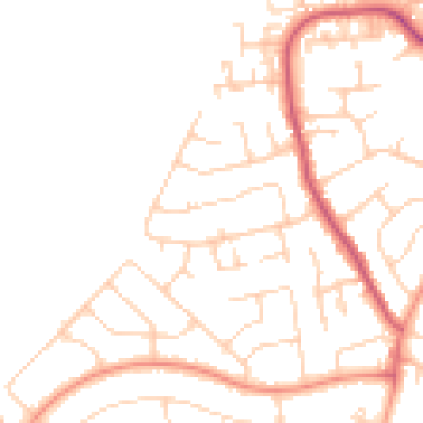 Daytime road noise heatmap for PO8 8QB