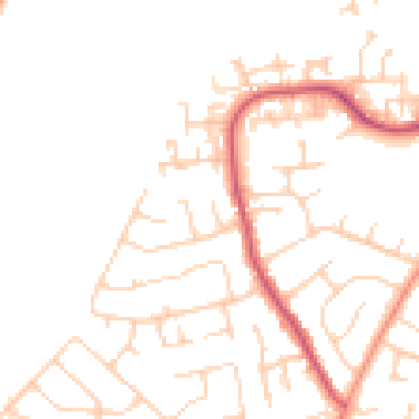 Daytime road noise heatmap for PO8 8QN