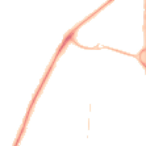 Night-time road noise heatmap for PO8 9ED