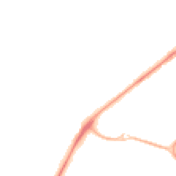 Night-time road noise heatmap for PO8 9JF