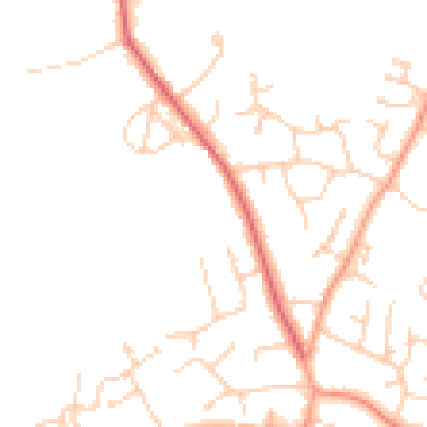 Daytime road noise heatmap for PO8 9RF