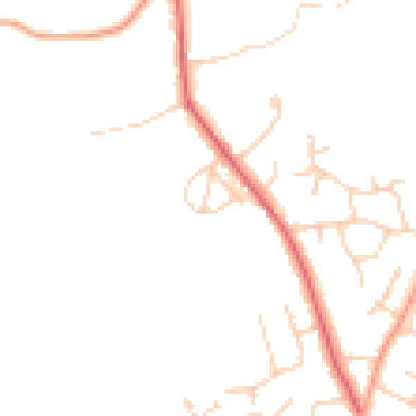 Daytime road noise heatmap for PO8 9WJ