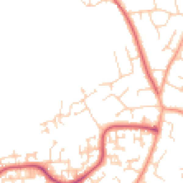 Daytime road noise heatmap for PO8 9WP