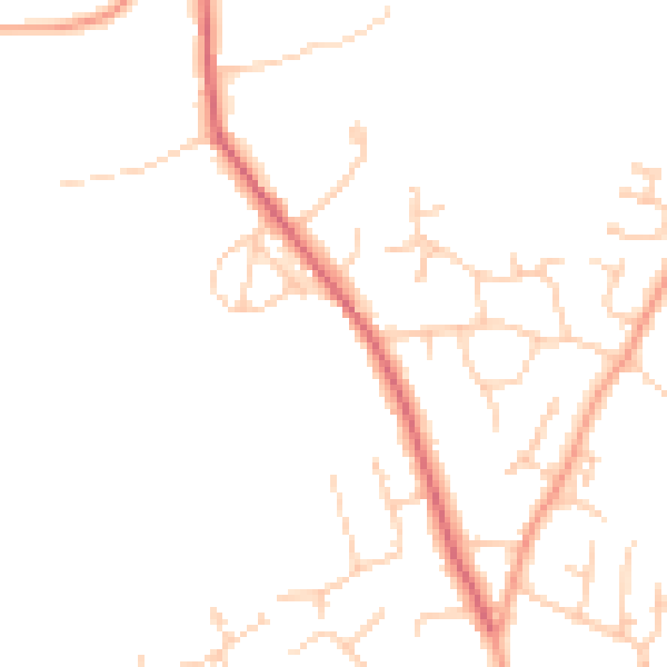 Daytime road noise heatmap for PO8 9WU