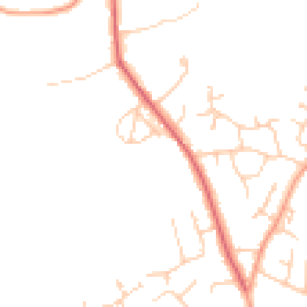 Daytime road noise heatmap for PO8 9YG